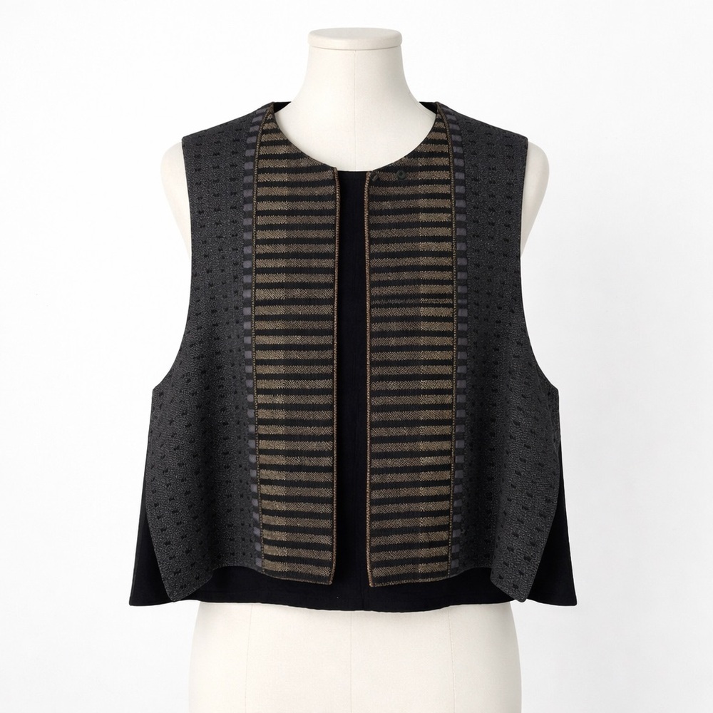 Vintage Handwoven Designs By Juanita Girardin Womens Vest Art to Wear designer
